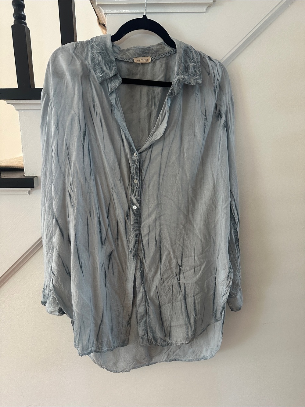 Blue Tie Dyed Tunic Shirt